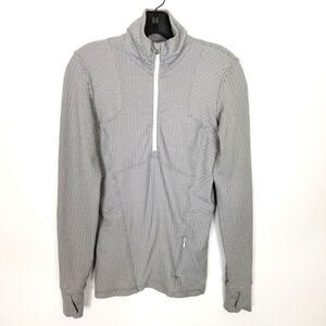 Lululemon Women Kanto Catch Me 1/2 Zip Pullover Jacket Sz 6 Gray Herringbone